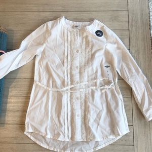 Off white tunic length shirt